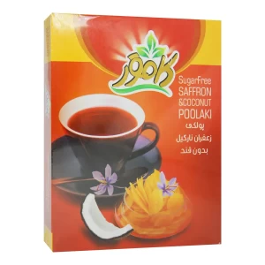 پولکی زعفران نارگیل بدون قند کامور